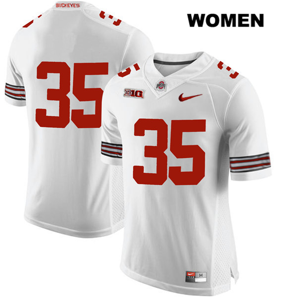 Ohio State Buckeyes Women's Luke Donovan #35 White Authentic Nike No Name College NCAA Stitched Football Jersey FI19K26ZI